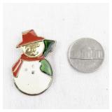 Festive Snowman Holiday Enamel Pin Brooch