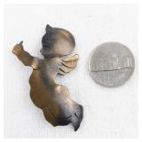 Handmade Copper Angel Pin Brooch