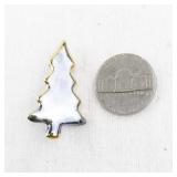 Holiday Tree Shaped Enamel Pin with Gold Tone Trim