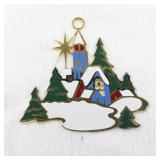 1983 Amerlane Enamel Christmas Village Ornament USA