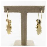 Festive Joy Hoop Earrings with Red and Green Enamel Charms