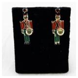 Enamel Drummer Soldier Stud Earrings