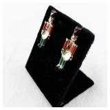 Enamel Drummer Soldier Stud Earrings