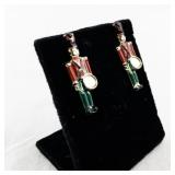 Enamel Drummer Soldier Stud Earrings