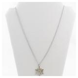 Silver-Tone Snowflake Pendant Necklace