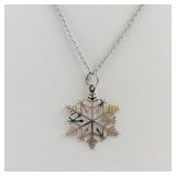 Silver-Tone Snowflake Pendant Necklace