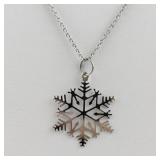 Silver-Tone Snowflake Pendant Necklace