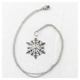 Silver-Tone Snowflake Pendant Necklace