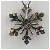 Sterling Silver Snowflake Pendant Necklace by OTC International