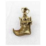 Vintage Dog in Christmas Stocking Brooch Pin