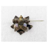 David Andersen Norway Sterling White Enamel Flower Brooch