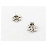 Sterling Silver Snowflake Stud Earrings