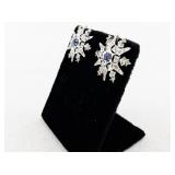 Christopher Radko Snowflake Earrings with Blue Center Stone