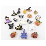 Lot of 18 Halloween-Themed Lapel Pins Assorted Designs
