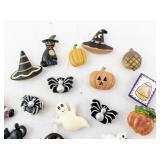 Lot of 18 Halloween-Themed Lapel Pins Assorted Designs