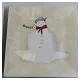 Set of 4 Oneida Snowmates Square Dessert Plates with Snowman Design
