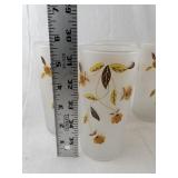 Set of 8 Vintage Jewel T Frosted Glasses with Autumn Floral Design