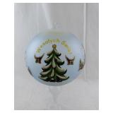 Hand-Painted Polish Blown Glass Christmas Ornament with Stand
