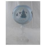 Hand-Painted Polish Blown Glass Christmas Ornament with Stand