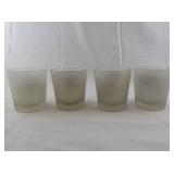 Set of 4 Frosted Glasses with Charles Dickens Character Illustrations