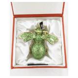 Joan Rivers Green Bee Jeweled Ornament with Box