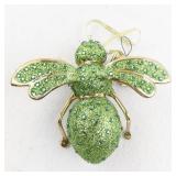 Joan Rivers Green Bee Jeweled Ornament with Box