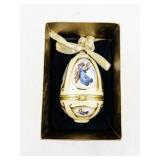 Mr. Christmas Porcelain Egg Ornament with Angels and Music Box