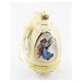 Mr. Christmas Porcelain Egg Ornament with Angels and Music Box