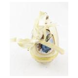 Mr. Christmas Porcelain Egg Ornament with Angels and Music Box