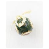 Mr. Christmas Porcelain Hinged Egg Ornament with Wreath Design and Ribbon