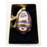Mr. Christmas Hinged Egg Music Box Ornament with Winter Scene