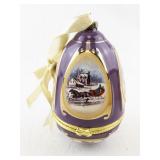 Mr. Christmas Hinged Egg Music Box Ornament with Winter Scene