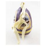 Mr. Christmas Hinged Egg Music Box Ornament with Winter Scene