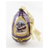 Mr. Christmas Hinged Egg Music Box Ornament with Winter Scene