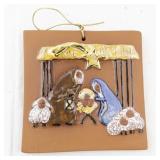 Austrian Handcrafted Nativity Scene Clay Ornament
