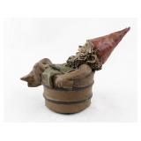 1983 Tom Clark Whimsical Garden Gnome Figurine in Barrel