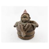1983 Tom Clark Whimsical Garden Gnome Figurine in Barrel
