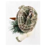 Plush Snowman Decor with Scarf and Plaid Hat