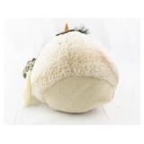 Plush Snowman Decor with Scarf and Plaid Hat