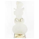 Vintage Metal Snowman Holiday Decor with Top Hat and Scarf