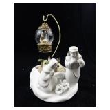 Fine Porcelain Silent Night Nativity Scene Figurine with Hanging Ornament