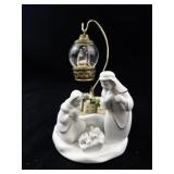 Fine Porcelain Silent Night Nativity Scene Figurine with Hanging Ornament