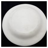 Vintage White Bisque Relief Plate with Nativity Scene and Plate Stand