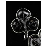Set of 2 Hazel Atlas Clear Glass Ivy Leaf Dishes