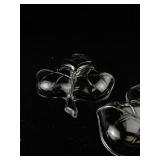 Set of 2 Hazel Atlas Clear Glass Ivy Leaf Dishes
