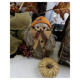 Fall Decor Collection with Scarecrows, Wreath, Pumpkins, and Rustic Basket