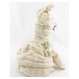 Plush Fabric Snowman Doll with Winter Outfit and Black Boots