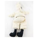 Plush Fabric Snowman Doll with Winter Outfit and Black Boots