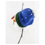 Plush Snowman Holiday Decor with Blue Hat and Red Scarf