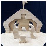 Handcrafted Wooden Nativity Scene Puzzle Set